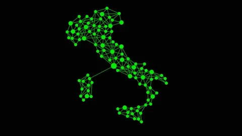 Abstract italian network with map and link Stock Footage 139560791