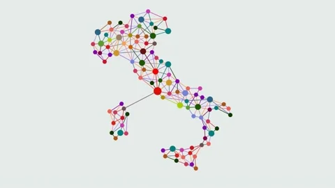 Abstract italian network with map and link Video stock 141429603