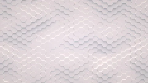 Abstract ivory motion background from random moving hexagons, seamless loop Video stock 130981825
