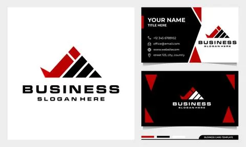 Abstract J and M Initial logo Design with Business Card Template Stock Illustration