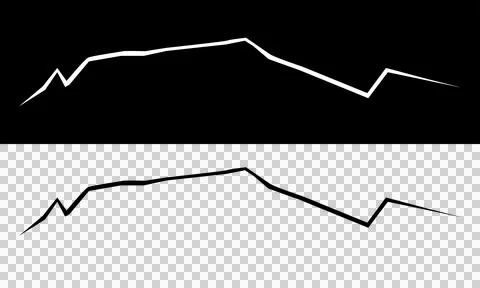 Abstract jagged mountain line art vector illustration on black and white ba.. Stock Illustration