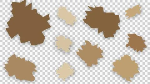 Abstract jagged shapes and irregular starburst polygons collection. Brown a.. Stock Illustration