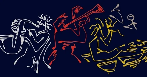 Abstract Jazz 2D Animation Stock Footage 100489813