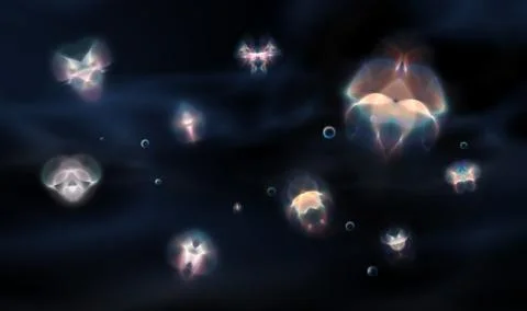 Abstract jellyfishes Stock Illustration