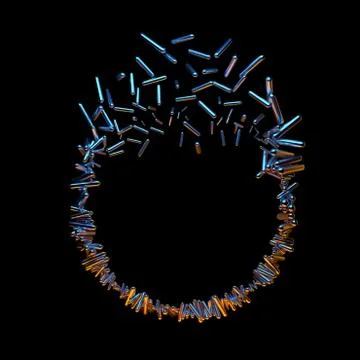 Abstract jewelry circular composition of smooth steel cylinders in the form of a Stock Illustration