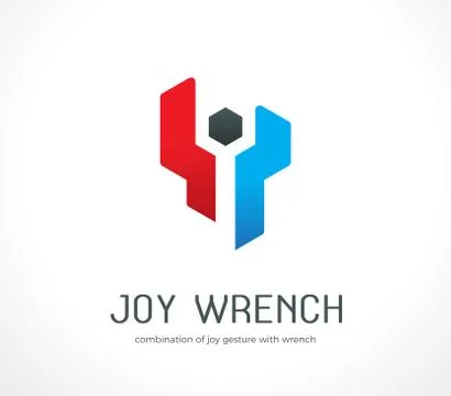 Abstract Joy Wrench. Isolated Vector Illustration Stock Illustration