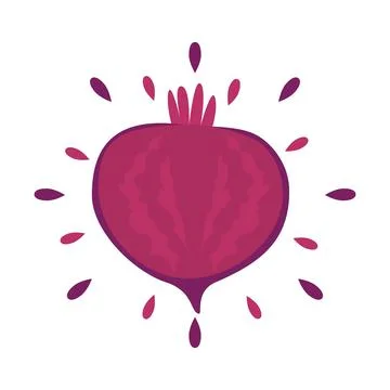 Abstract juicy beetroot icon with splash on white background - Vector Stock Illustration
