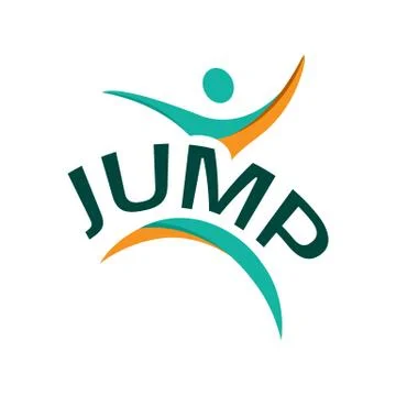 Abstract jump logo Stock Illustration