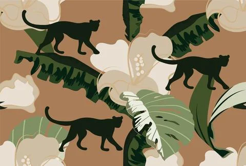 Abstract jungle pattern 스톡 일러스트