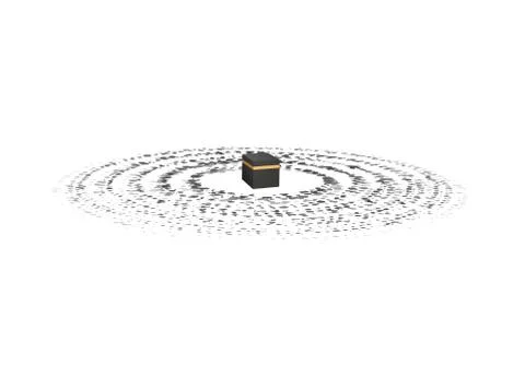 Abstract Kaaba drawing. Vector Hajj and umrah. Holy Kaabah graphic illustration Stock Illustration