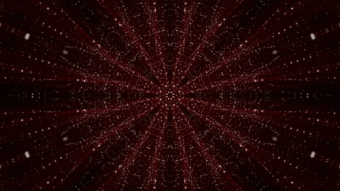Abstract kaleidoscope background of moving red particles. computer graphics Stock Footage 89449965