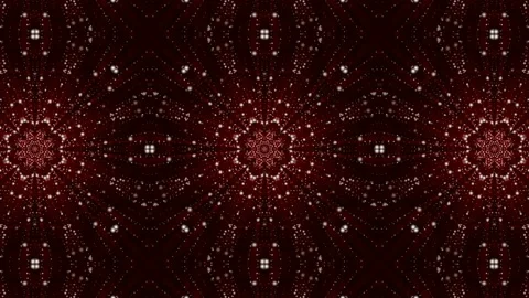 Abstract kaleidoscope background of moving red particles. computer graphics Stock Footage 89450088