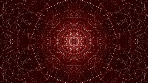 Abstract kaleidoscope background of moving red particles. computer graphics Video stock 89450566