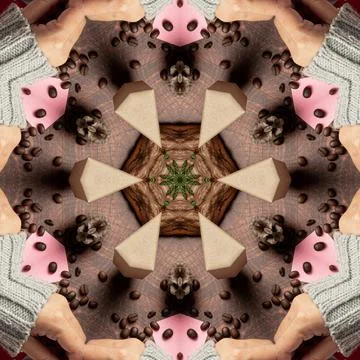 Abstract kaleidoscope background with square dimensions. Beautiful multicolor Stock Illustration