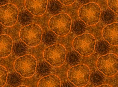 Abstract kaleidoscope bright orange texture background Illustrazione stock