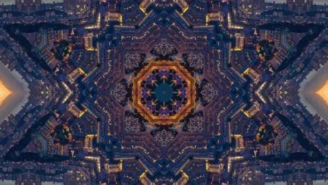 Abstract Kaleidoscope With Color Pull Effects Stock Footage 325154245