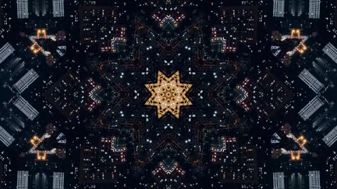 Abstract Kaleidoscope Continuous Color Pull Stock Footage 325154072