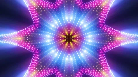 Abstract kaleidoscope disco animated background Stock-Footage 201100609