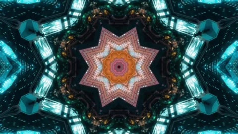 Abstract Kaleidoscope With Expressive Color Pull Stock Footage 325154489