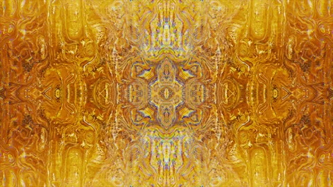 Abstract kaleidoscope, golden sci-fi iridescent background. Stock Footage 151207138