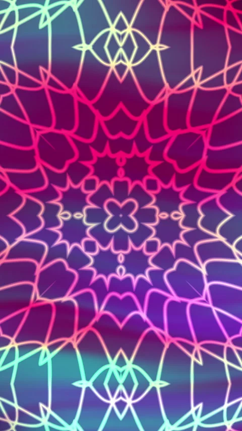 Abstract kaleidoscope kaleidoscope overlay pattern with glowing lines Vidéo 334601220