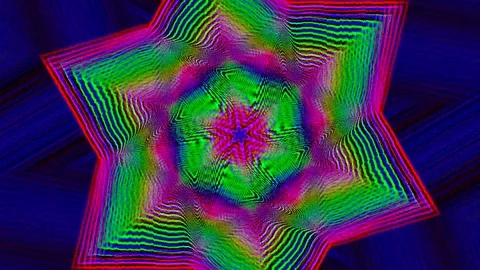 Abstract kaleidoscope light transformations iridescent background. Stock Footage 112152480