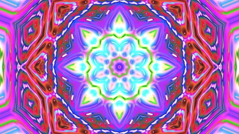 Abstract Kaleidoscope Liquid Flow Background 4K with Vibrant Multi-Color Pr.. Видео 343595349