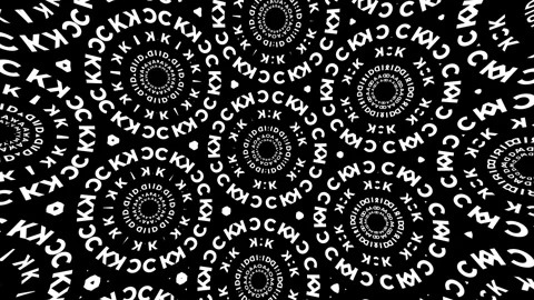 Abstract kaleidoscope mandala background showcasing monochrome letters arranged  Stock Footage 333038000