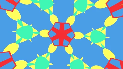 Abstract kaleidoscope mandala loop — flat hexagonal pattern background Stock Footage 333058188