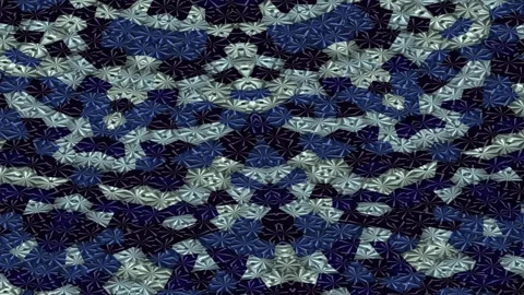 Abstract Kaleidoscope Motion Background with Blue and Silver Geometric Patter Stock Footage 345652016