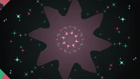 Abstract Kaleidoscope Motion Background with Glowing Teal and Pink Stars 스톡 동영상 329264875