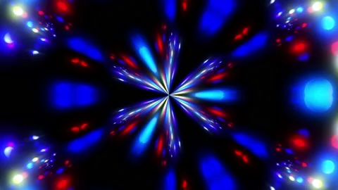 Abstract kaleidoscope motion in geometric pattern with bokeh light effect. Stock Footage 202195886