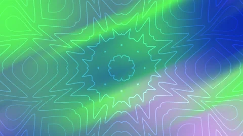 Abstract kaleidoscope overlay pattern with blue green and purple gradients Stock Footage 321543483