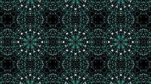 Abstract kaleidoscope pattern in blue and green tones. Mirror looped animation Video stock 247119784