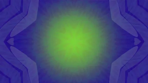 Abstract kaleidoscope pattern with blue and green gradient background a symmetry Video stock 332182686