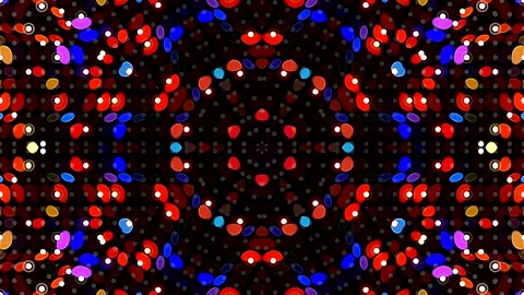 Abstract kaleidoscope pattern with bright symmetrical shapes creating Vídeos de archivo 333320535