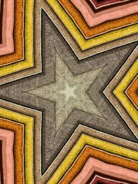 Abstract kaleidoscope pattern from fabric samples concept Stock Photos