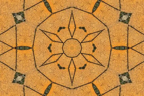 Abstract kaleidoscope pattern forming geometric background texture Stock Photos