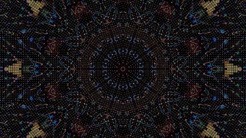 Abstract Kaleidoscope pattern with full colors. Magic mandala. 4k Stock Footage 303066775