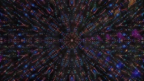 Abstract Kaleidoscope pattern with full colors. Magic mandala. 4k Stock Footage 303067108