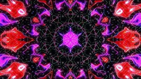 Abstract Kaleidoscope pattern with full colors. Magic mandala. 4k Stock-Footage 303067138