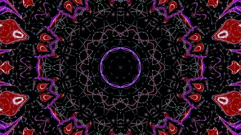 Abstract Kaleidoscope pattern with full colors. Magic mandala. 4k Stock Footage 303080521