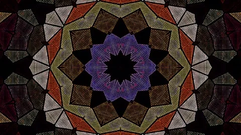 Abstract Kaleidoscope pattern with full colors. Magic mandala. 4k Stock Footage 303303716