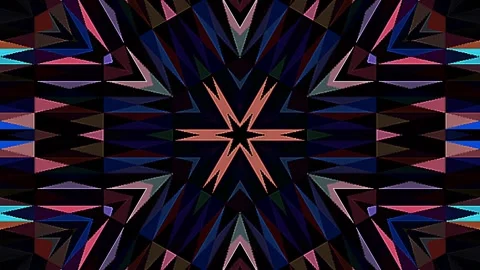Abstract Kaleidoscope pattern with full colors. Magic mandala. 4k Stock Footage 309857627