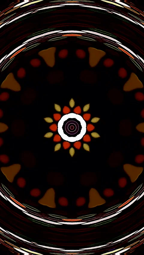 Abstract Kaleidoscope pattern with full colors. Magic mandala. 4k Stock Footage 325763099