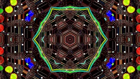 Abstract Kaleidoscope pattern with full colors. Magic mandala. 4k Stock Footage 325763131
