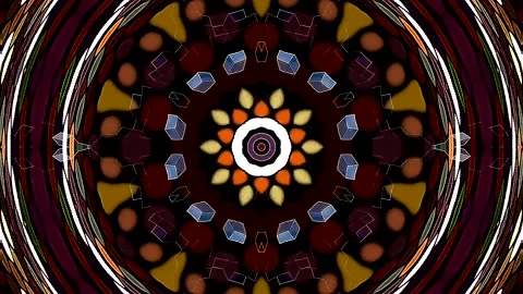 Abstract Kaleidoscope pattern with full colors. Magic mandala. 4k Stock Footage 327137547
