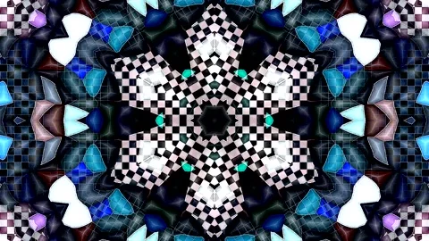 Abstract Kaleidoscope pattern with full colors. Magic mandala. 4k Stock Footage 327396535