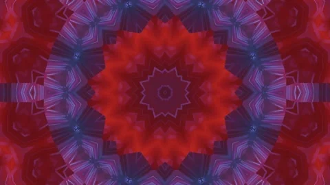 Abstract kaleidoscope pattern with glowing neon lights and geometric motion. Stock Footage 337404006