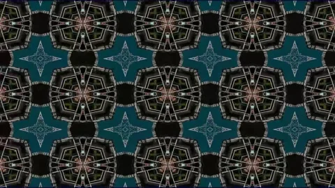 Abstract kaleidoscope pattern of interconnected geometric shapes with deep .. Stock Footage 320103391